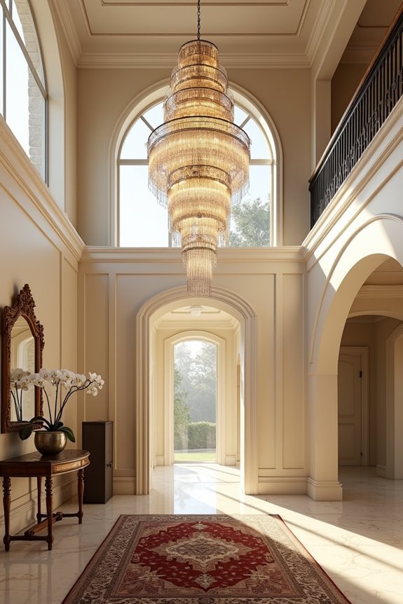 chandeliers enhance entryway elegance