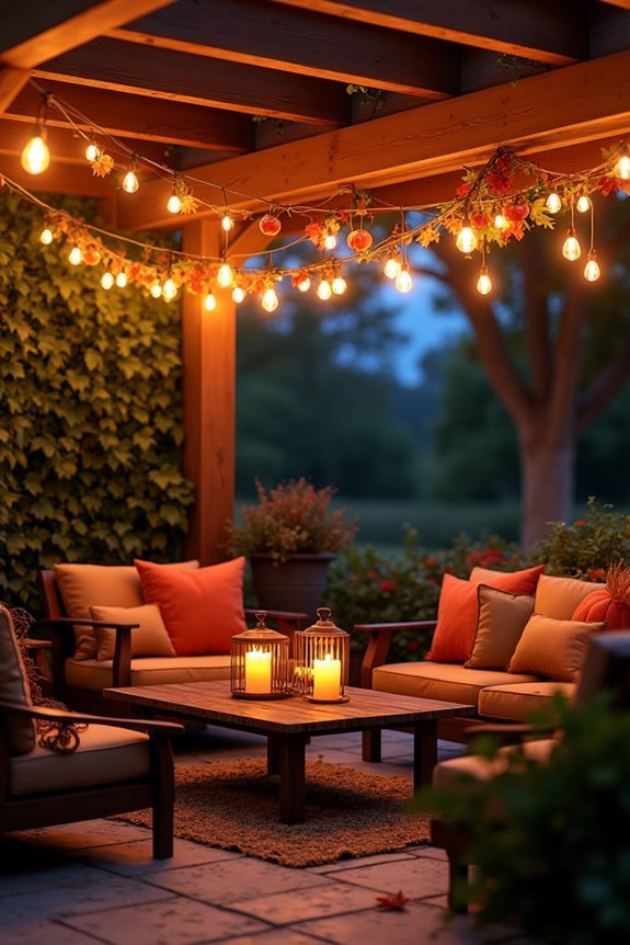 cozy autumn outdoor lighting