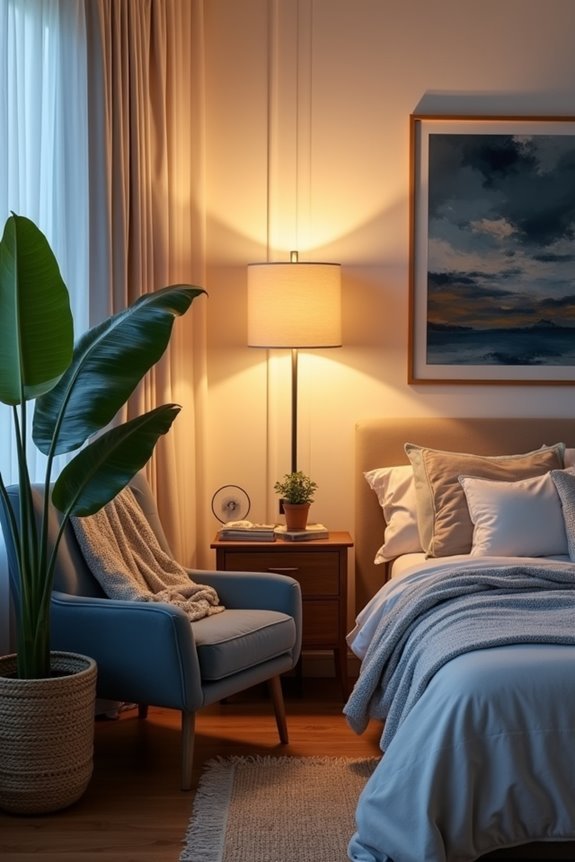 cozy illuminated bedroom corners