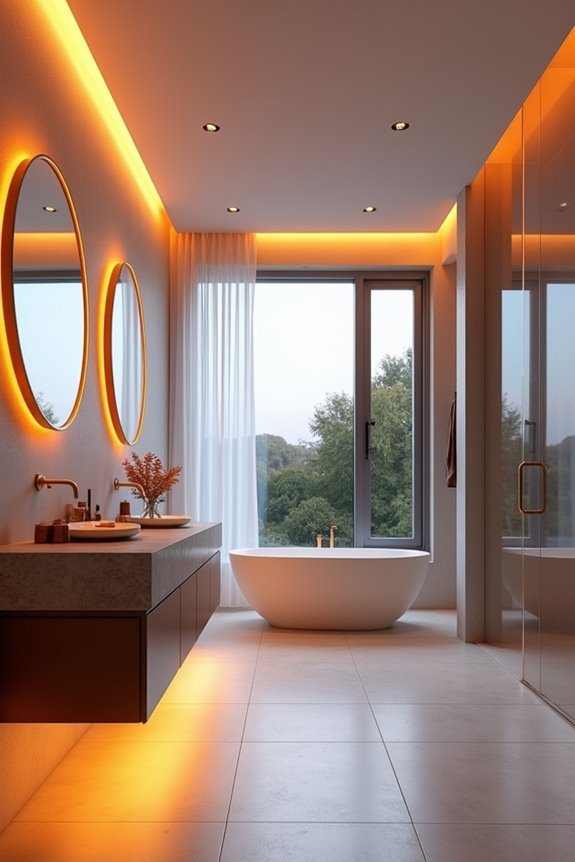 cozy orange recessed lighting