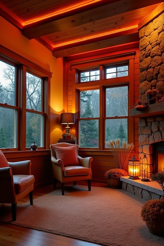 cozy rustic orange lighting