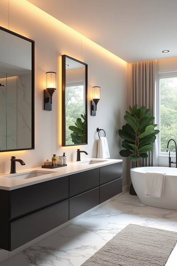 double row vanity lighting