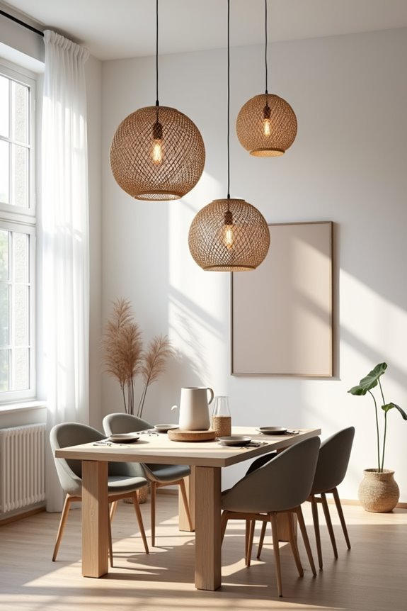 eco friendly woven globe pendants