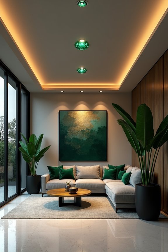 elegant emerald glass downlights