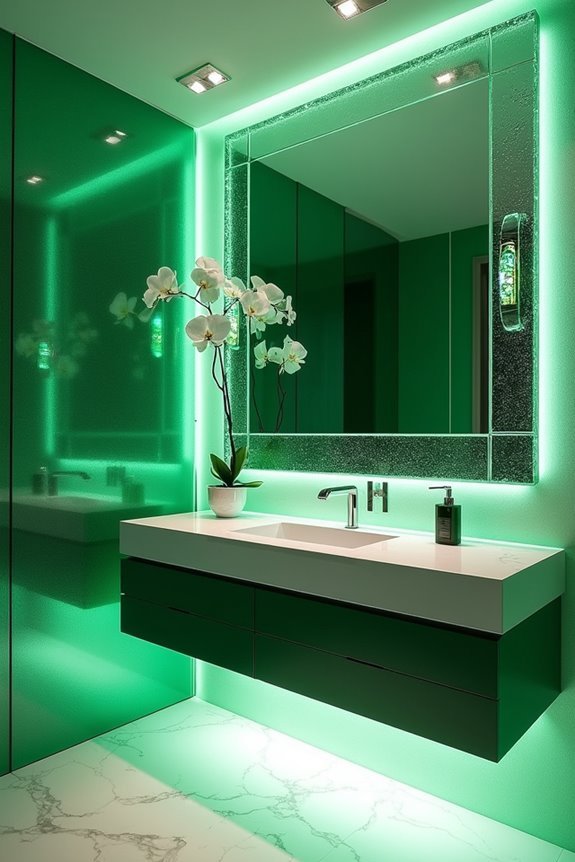 emerald glass vanity lighting
