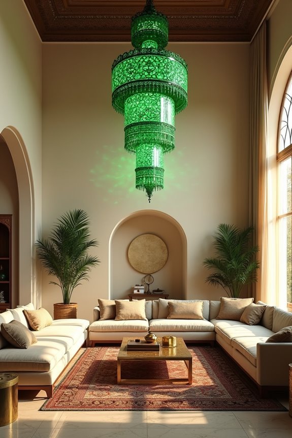 emerald mosaic chandelier elegance
