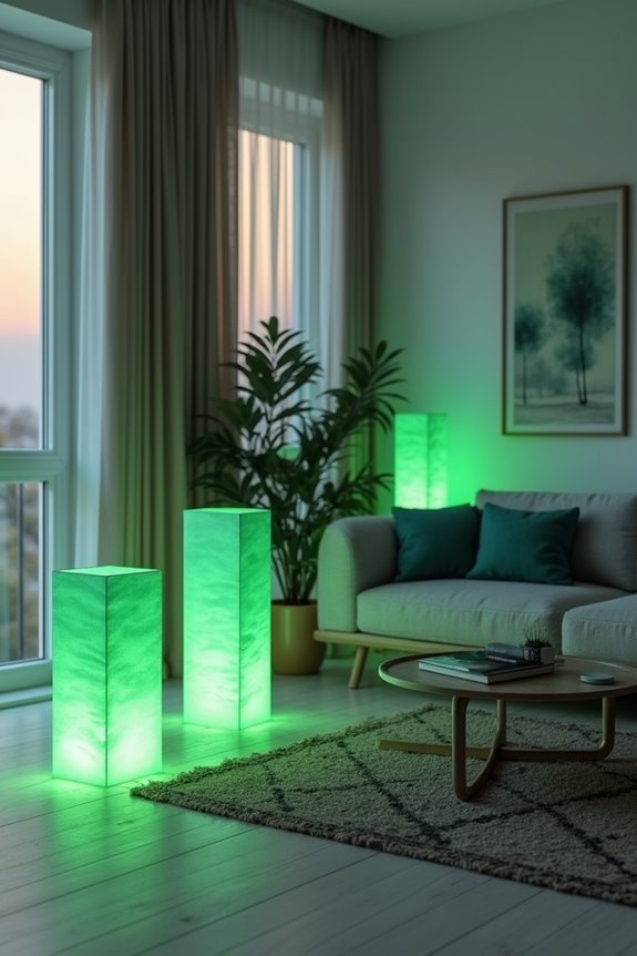 emerald paper lanterns illuminate beautifully