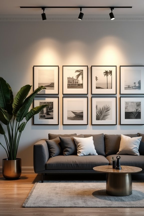 illuminate artwork with track lighting