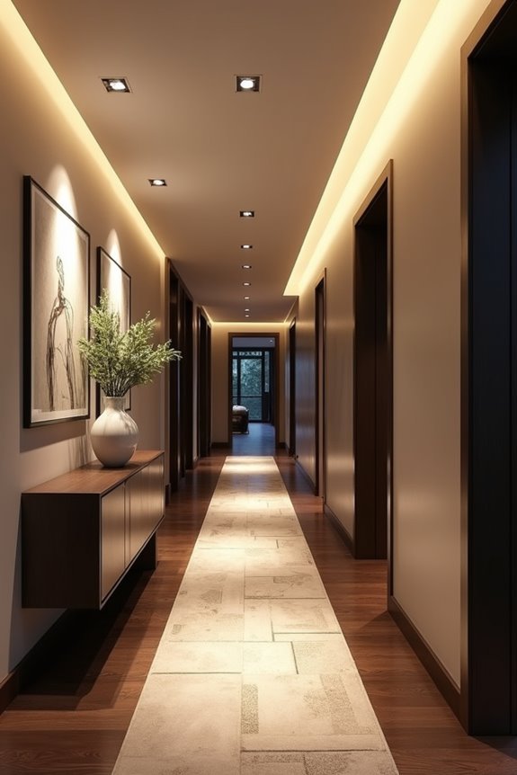 layered hallway lighting design