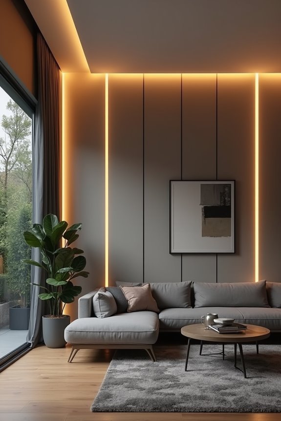 recessed lighting enhances paneling