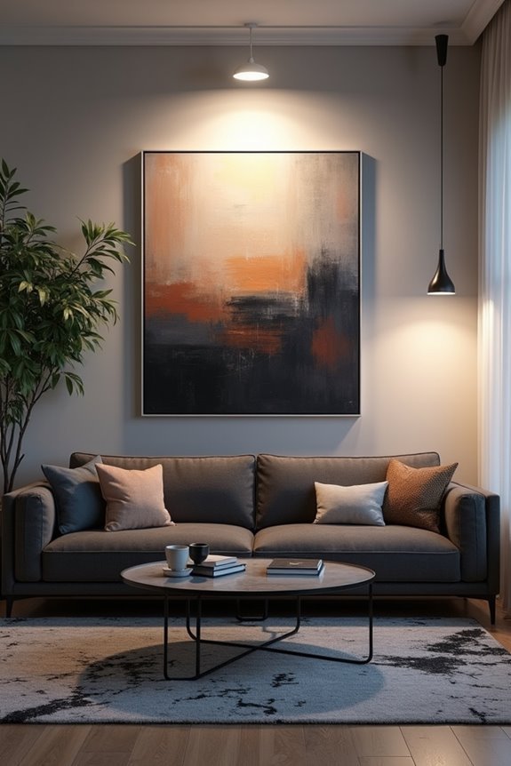 sleek minimalist picture lighting