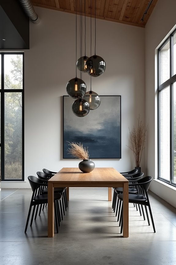 smoky glass pendant clusters