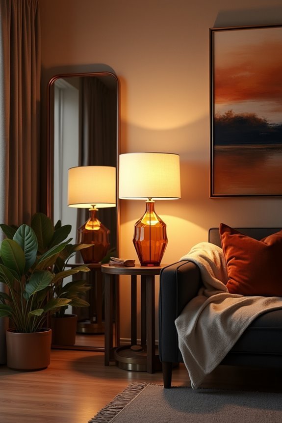 sophisticated amber glass lighting