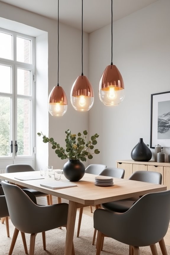 sophisticated copper glass lighting