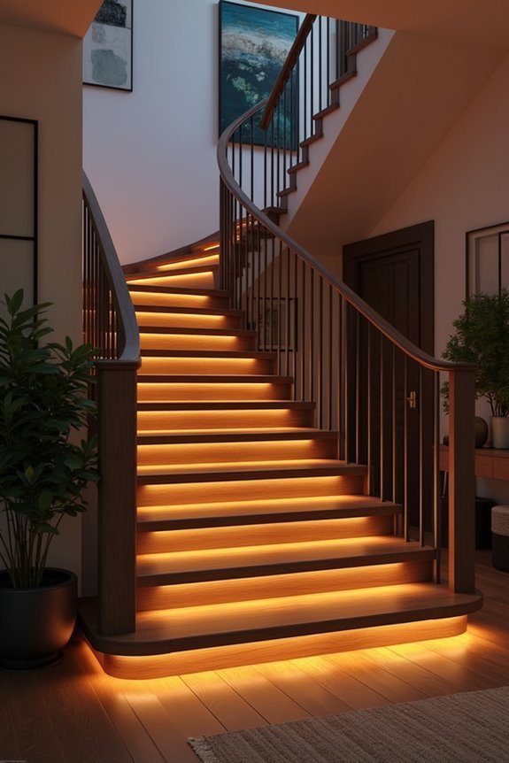 stylish safe stairway lighting