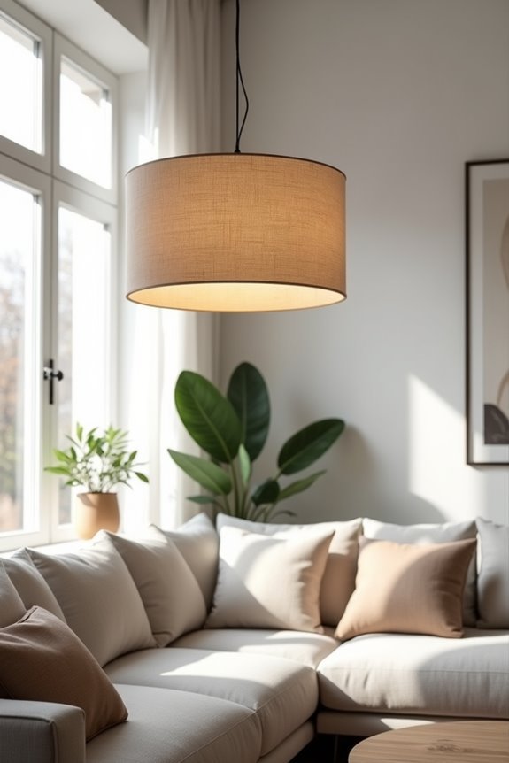 textured linen drum shades