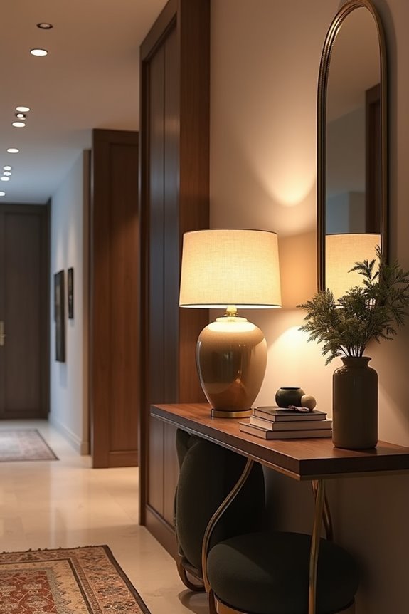 transform entryway with lamps