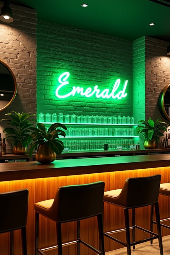 vibrant emerald neon ambiance