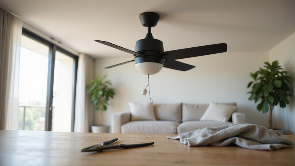 installing fan and lighting