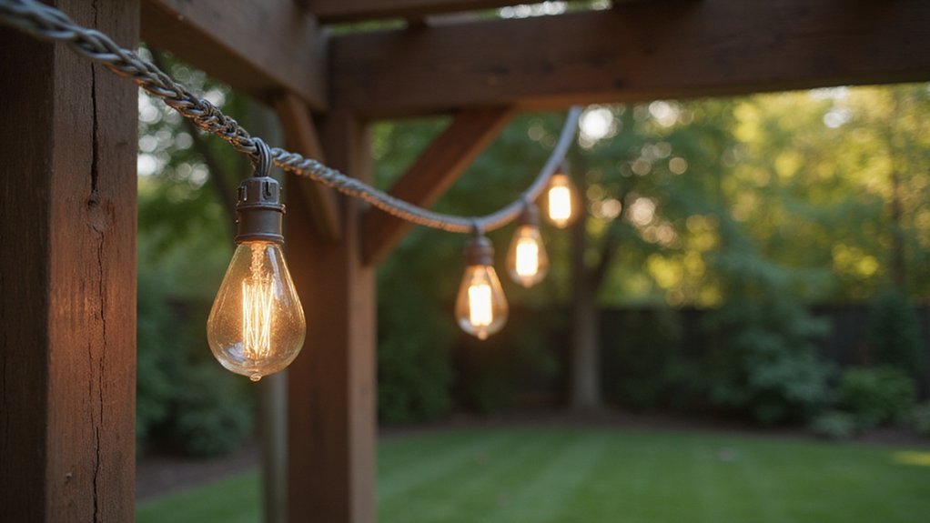 installing guide wire for string lights