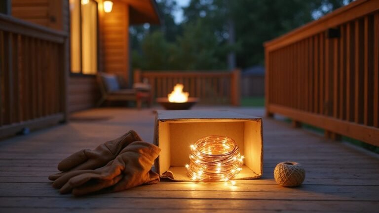 outdoor string light installation