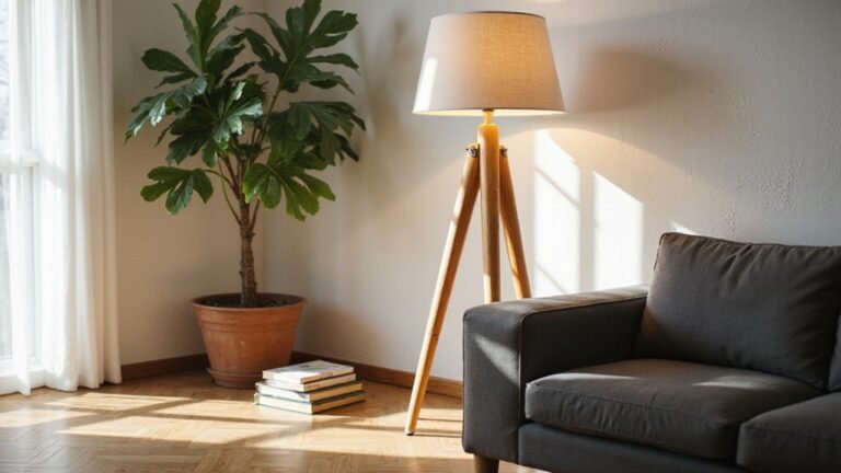 wooden warm floor lamps